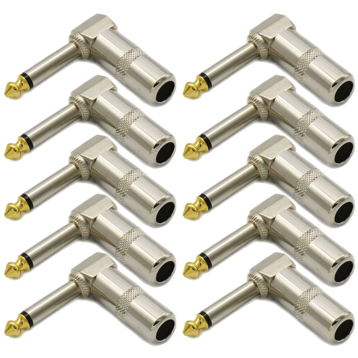 10PCS Right Angle Mono Phone Plug for Recording and Performances