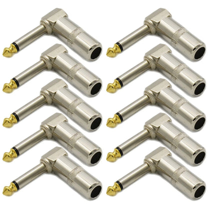 10PCS Right Angle Mono Phone Plug for Recording and Performances