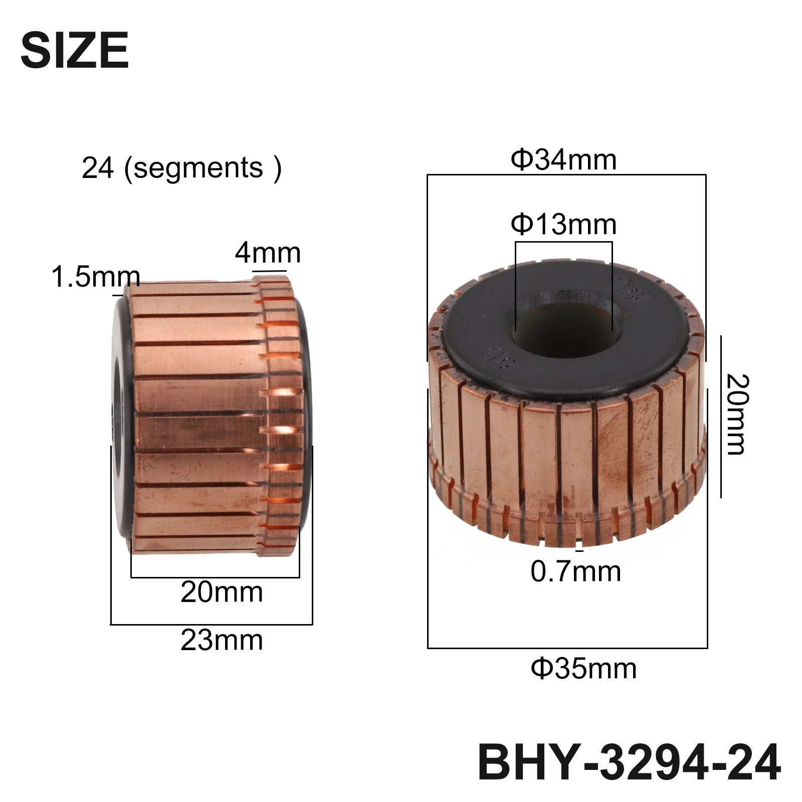 24P Teeth Copper Electrical Commutator for Optimize Motor Functionality