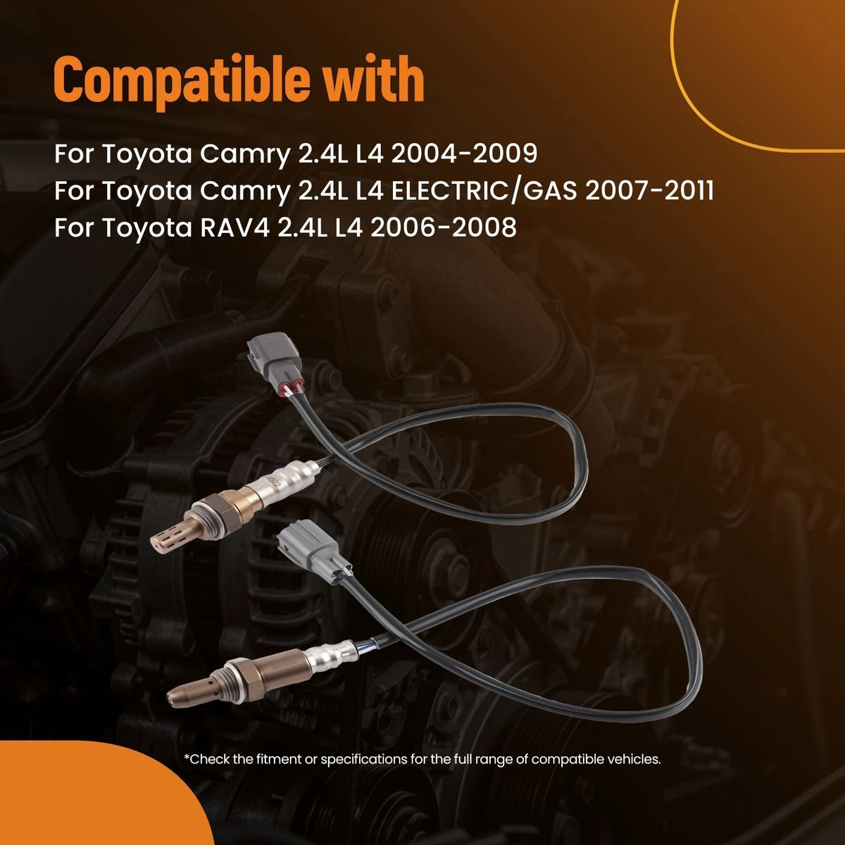 2X O2 Oxygen Sensors for Toyota Camry 2.4L L4 (2004–2011)