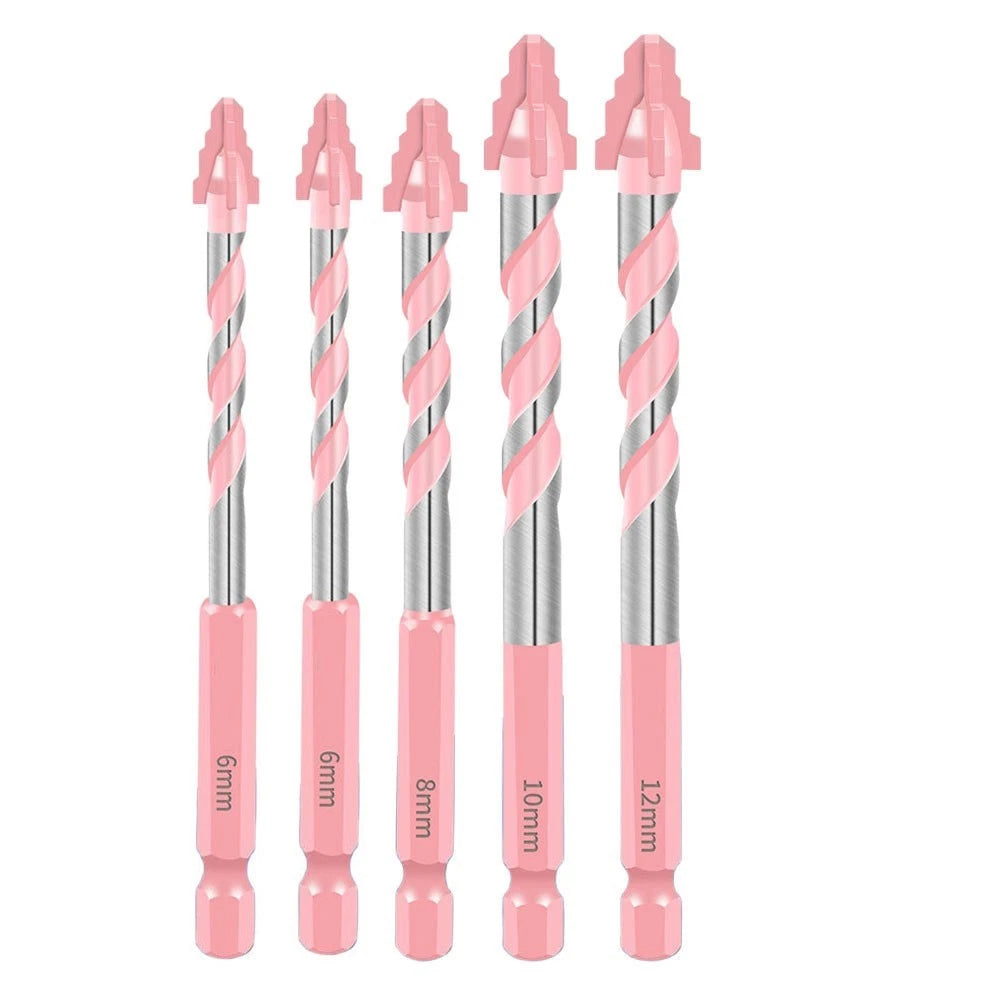 Set of 4 Tile Glass Drill Bits 6mm 8mm 10mm 12mm Hex Shank