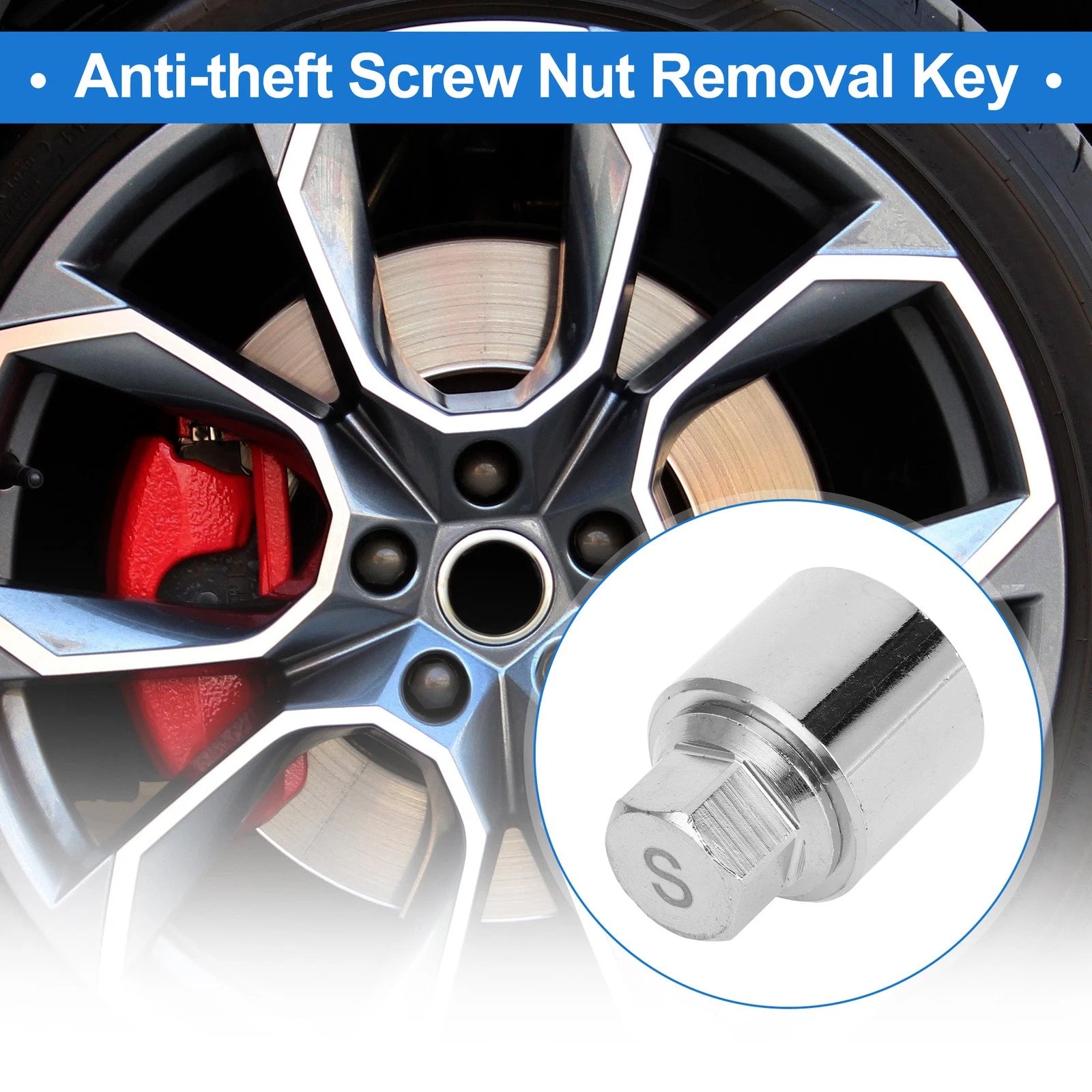 Wheel Lock Lug Nut Key Removal Tool for Skoda and VW (Type S) (2008–2018)