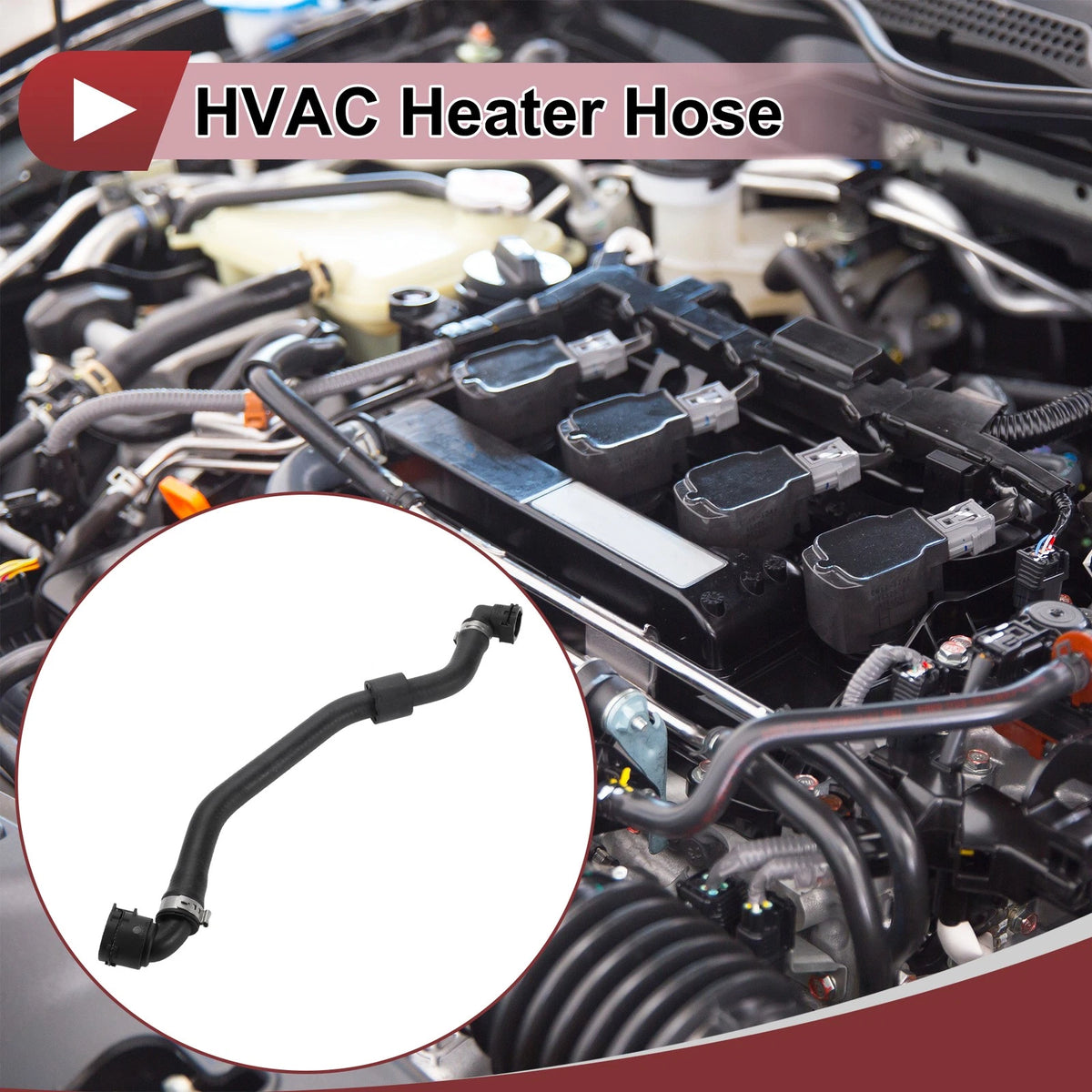 HVAC Heater Hose Replacement for Mercedes-Benz C300 (2015–2018) Rubber Black