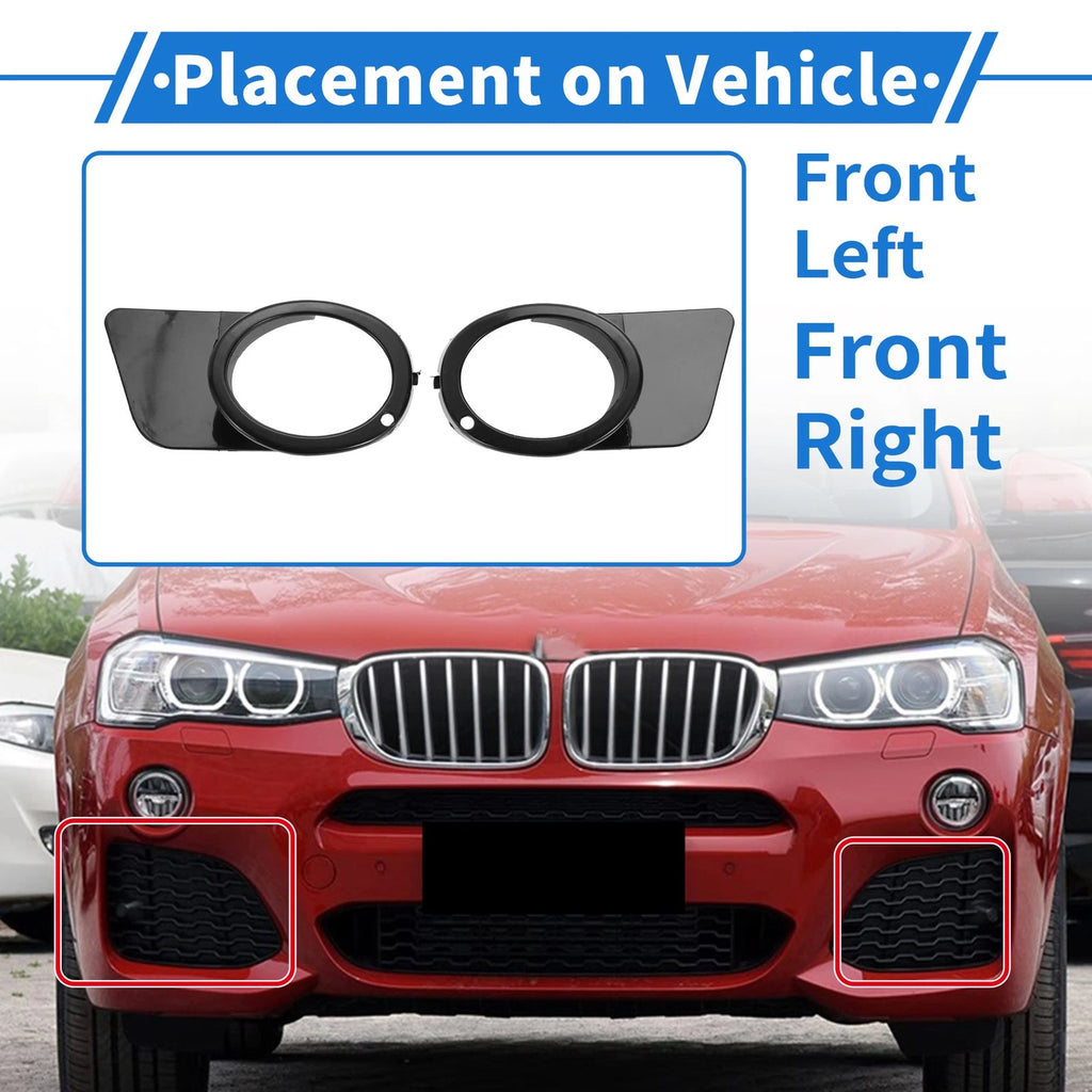 Pair Front Bumper Fog Light Cover OEM Replacement for BMW M5 Base (2000–2003)