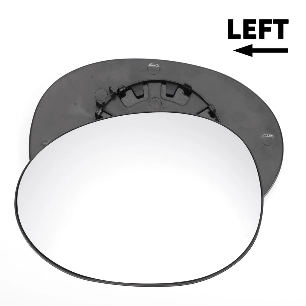 Left Side White Mirror Glass for Peugeot 107 (2005–2014)