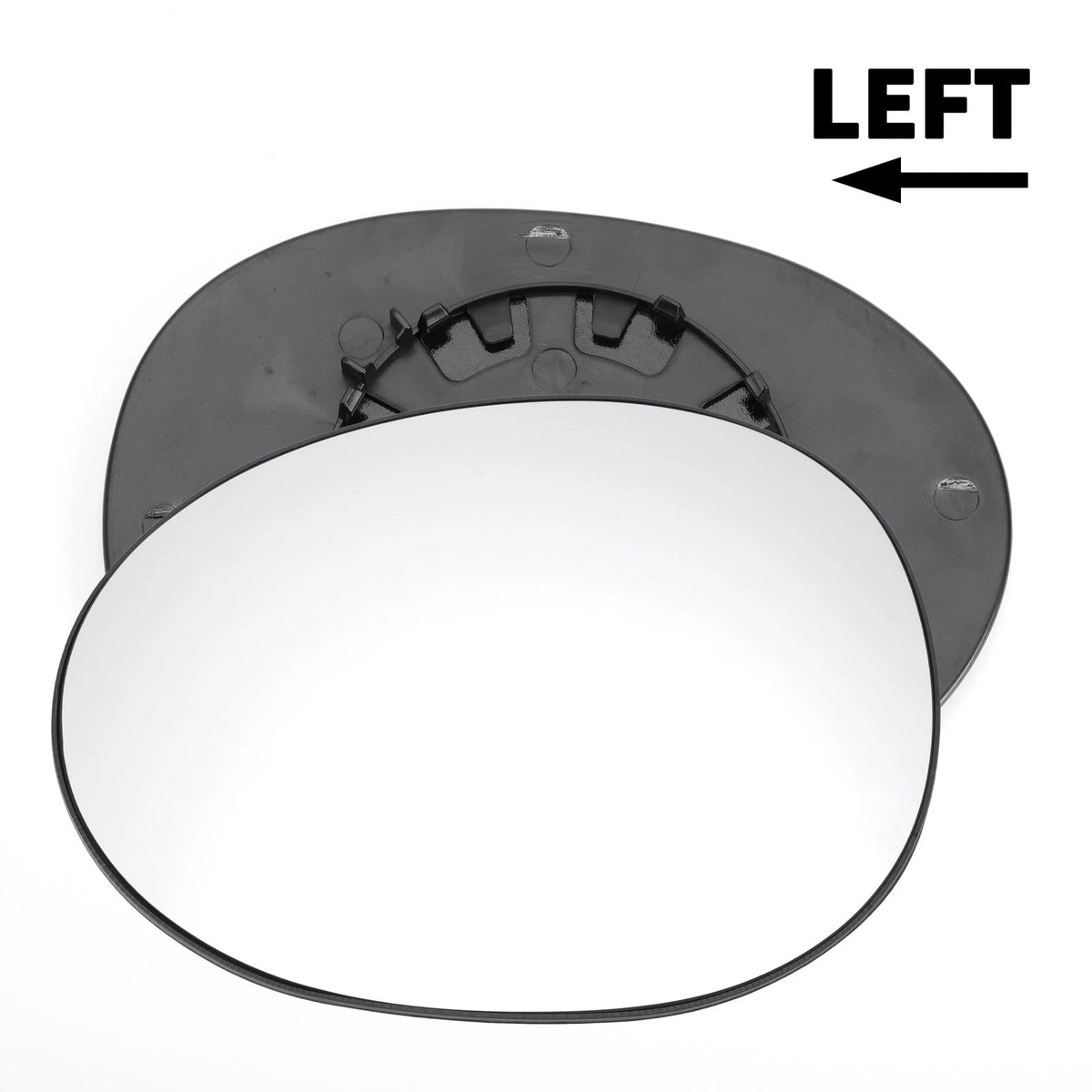 Left Side White Mirror Glass for Peugeot 107 (2005–2014)