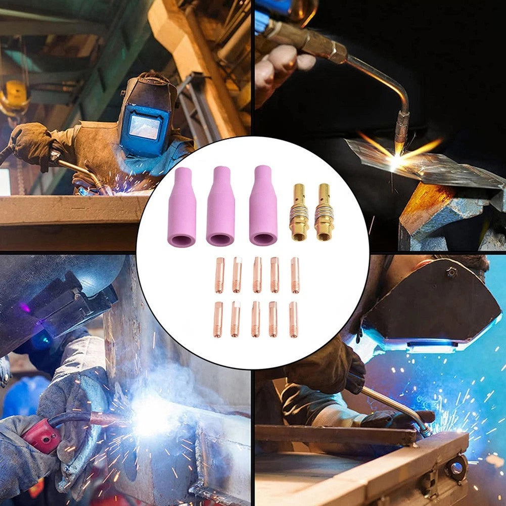 15PCS Nozzle Kit for 15AK MIG Welding Torch with Metal Tips