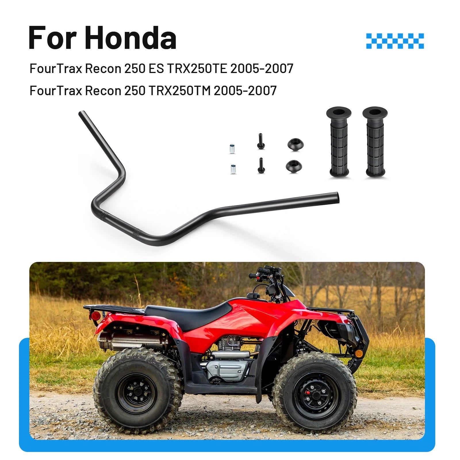 Handlebar Grips w/End Guard for Honda Recon 250 TRX250TE/TM (2005–2007)