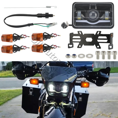 LED Headlight, Turn Signal Light, Switch, Bracket Kit for Suzuki DR650 DRZ-400