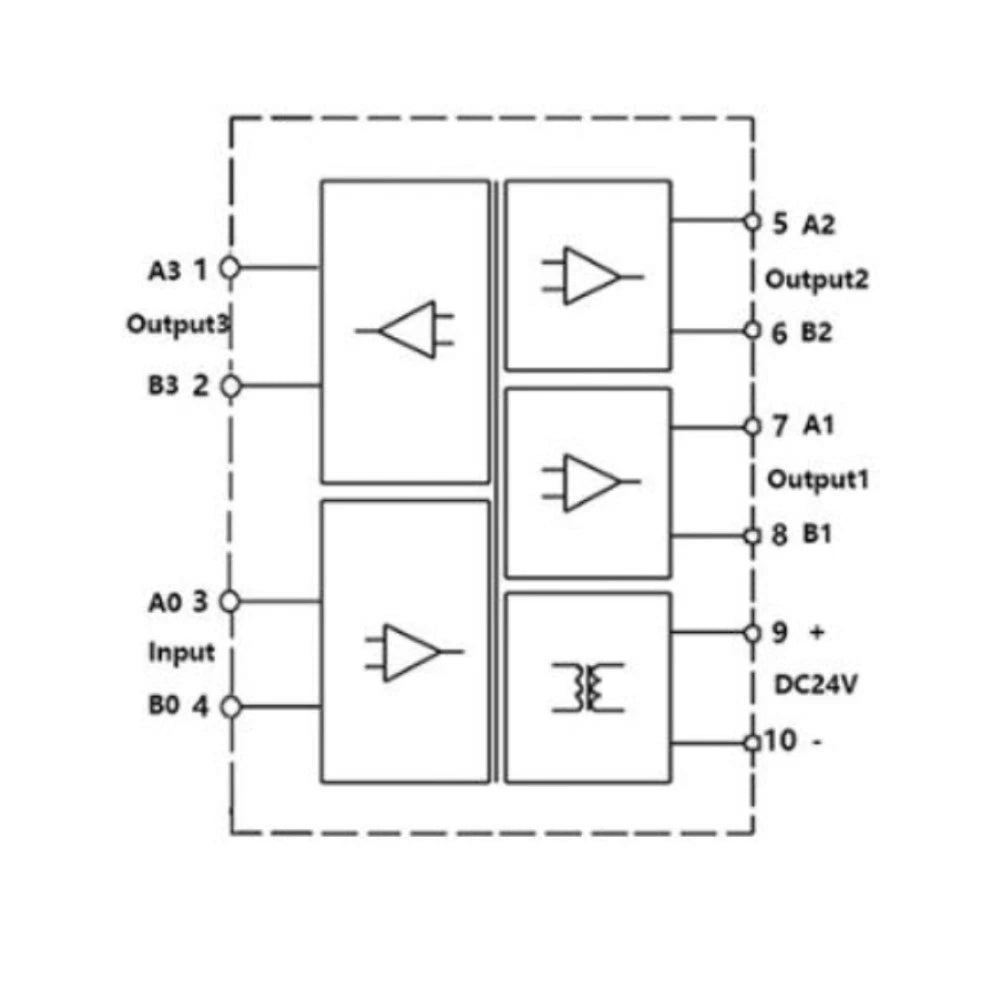 VDH 485 Signal Isolator for Industrial Use (24V DC Input, 1500V AC Isolation)