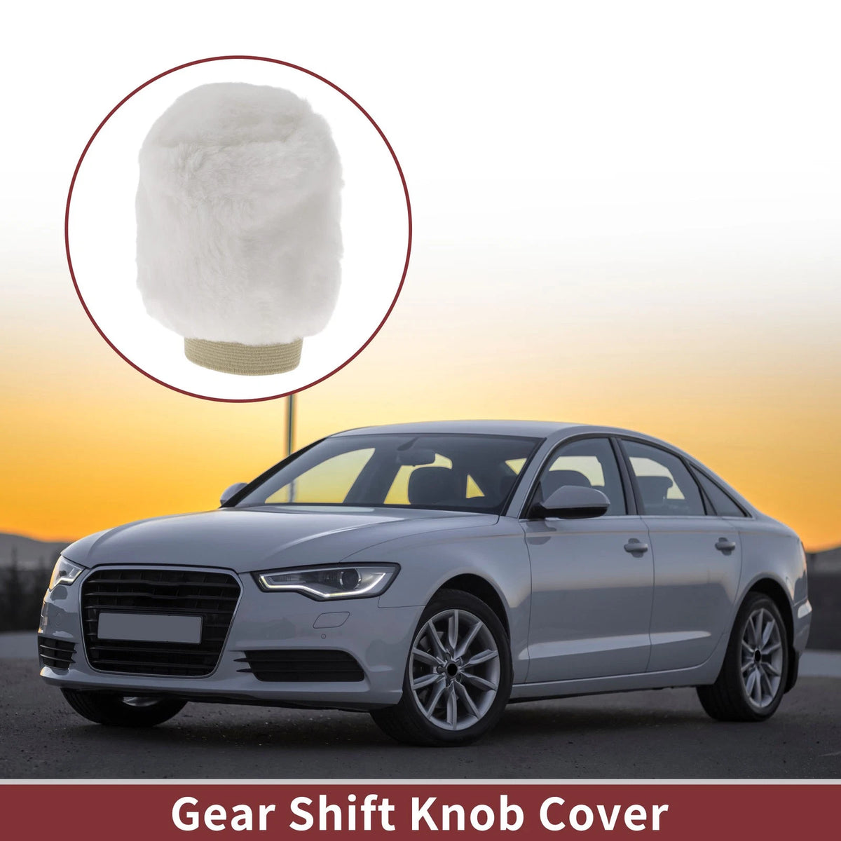 Gear Shift Knob Cover Universal Plush White for Car SUV Truck RV