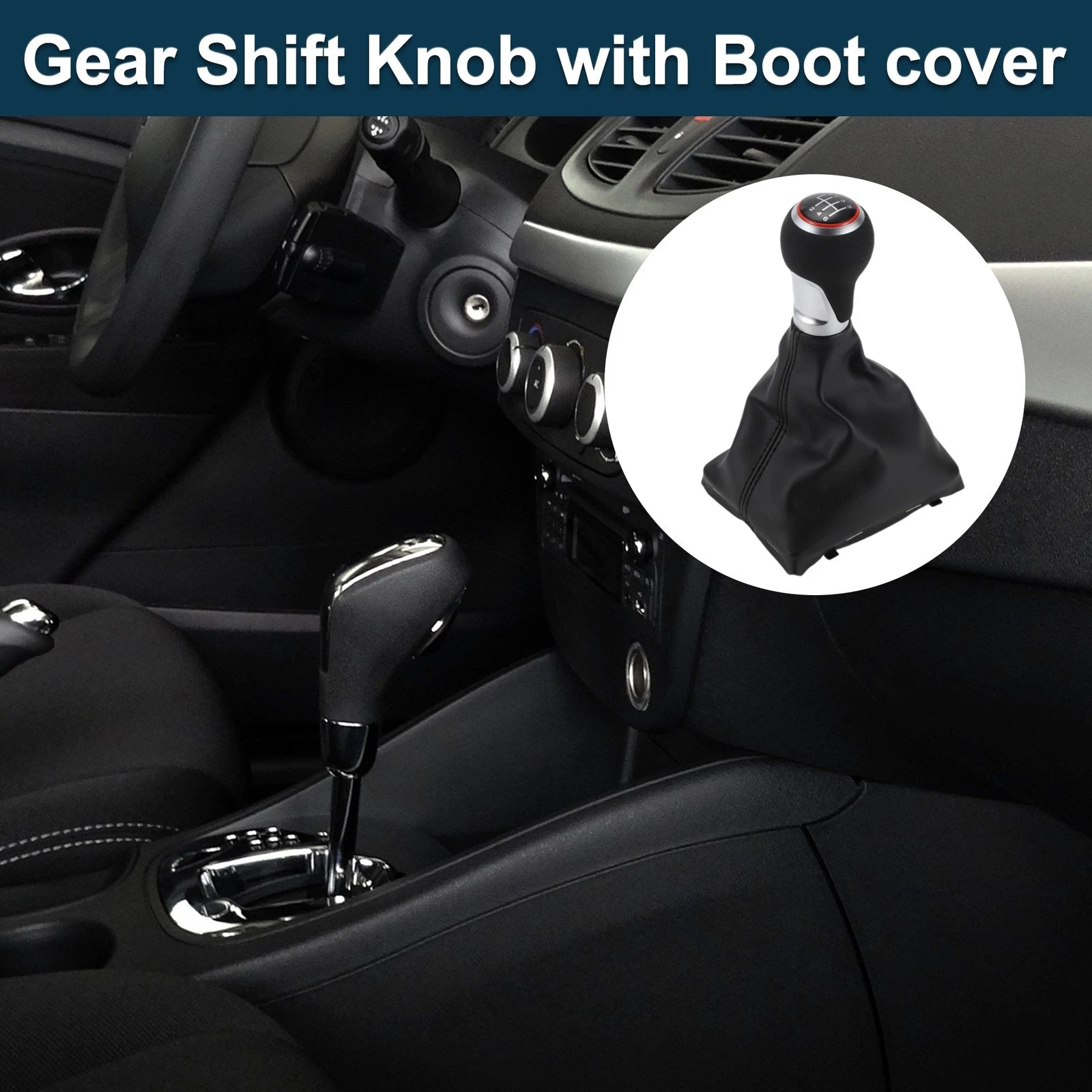 6 Speed Gear Shift Knob with Boot Dust Cover for Audi A5 (2010–2016)