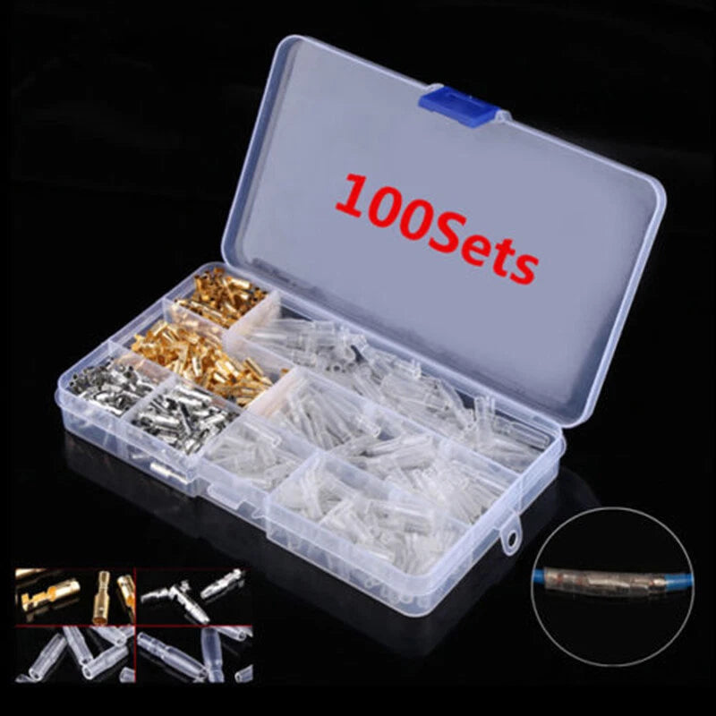 400Pcs Motorcycle Wiring Harness Bullet Connector Male & Female 3.9mm