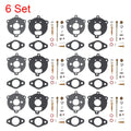 Set of 6 Carburetor Carb Kits for Briggs & Stratton (394693, 291763, 295938)