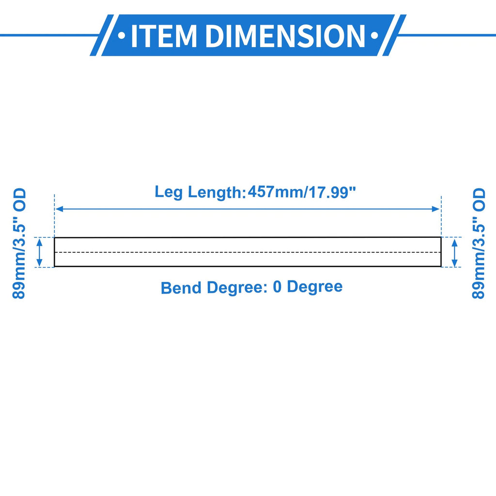 3.5" Intercooler Pipe for - 18" Length, 0° Angle