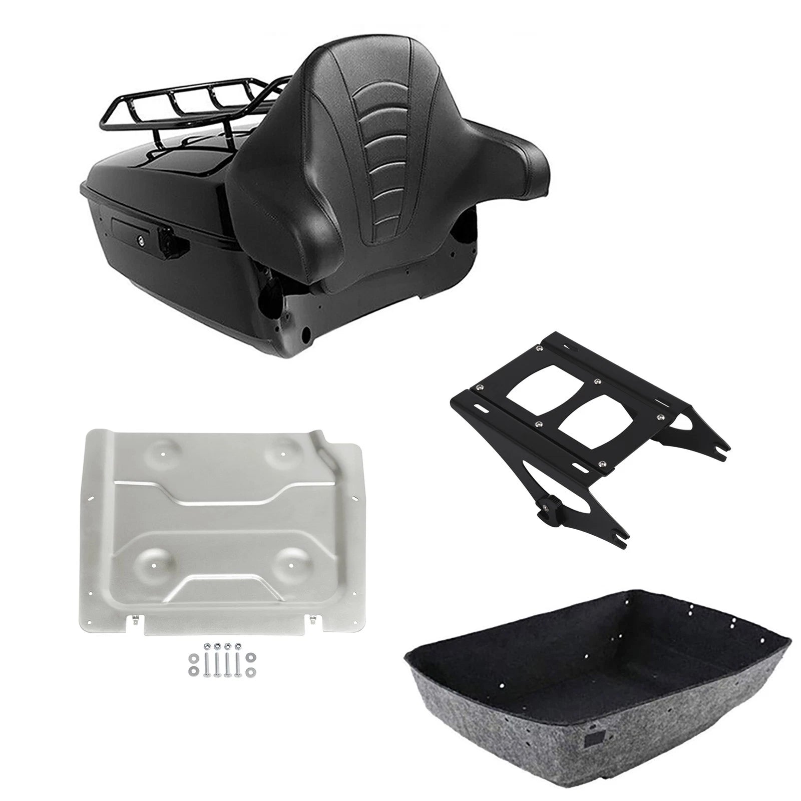 Trunk Backrest Pad Mount Rack Plate for Harley Electra Glide (2014–2026)