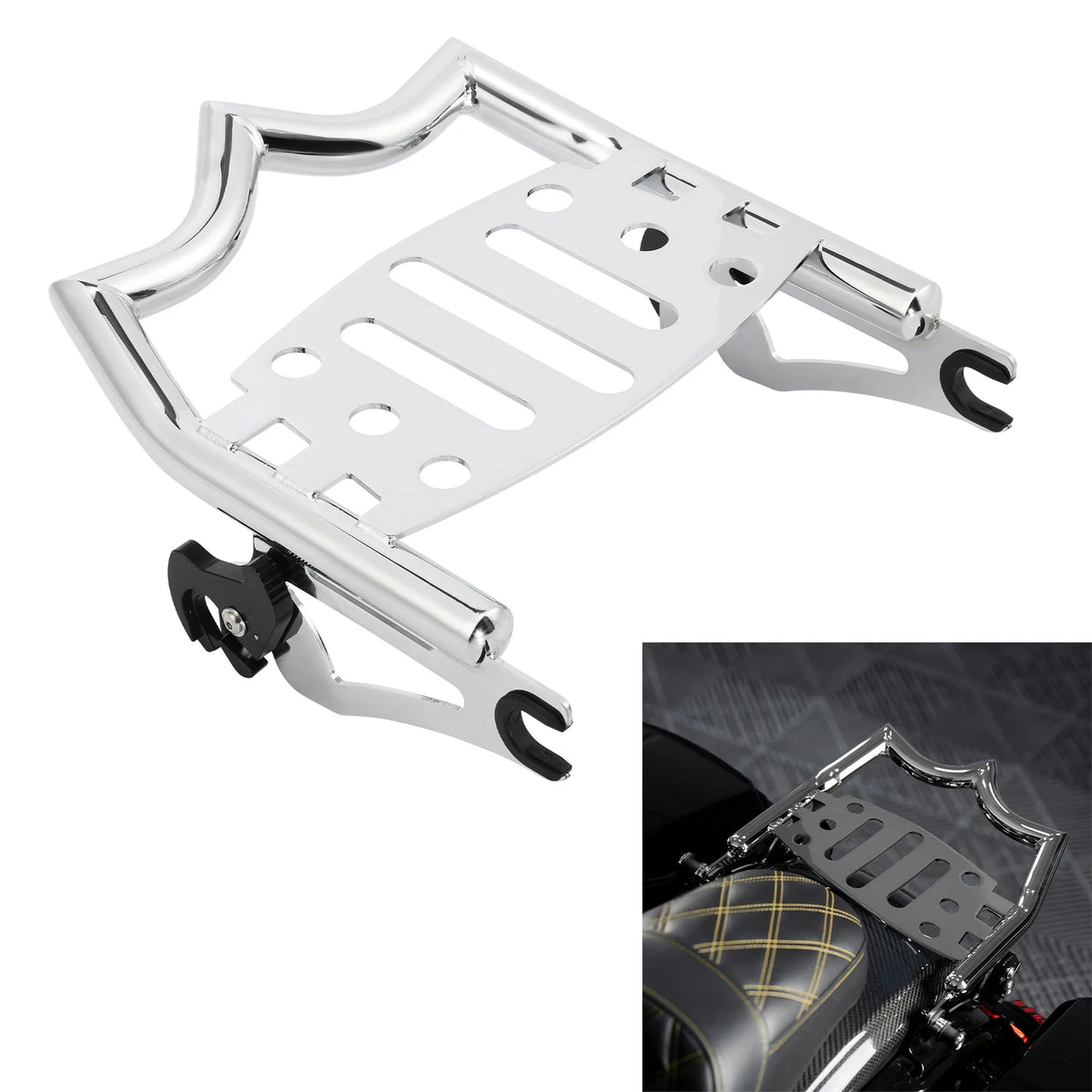 Chrome Detachable Luggage Rack for Harley Electra Glide 2009–2025