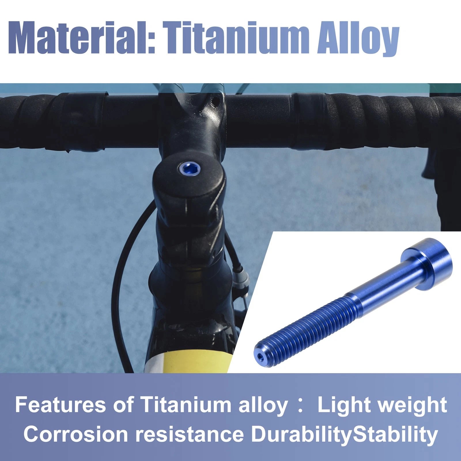 Bike Stem Bolt Replacement M6x45 for Universal Headset Bicycle Accessory