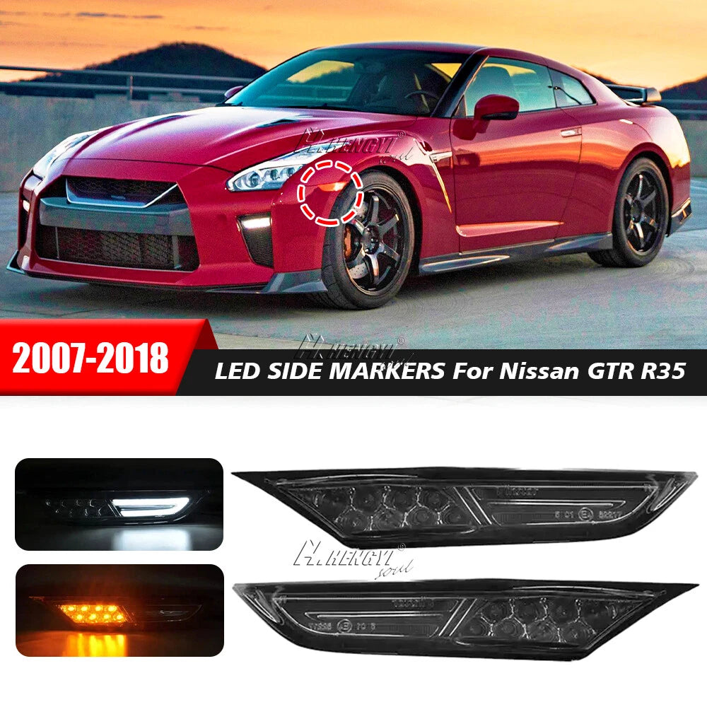 Smoke LED Side Marker Signal Light for Nissan GT-R R35 (2009–2015)