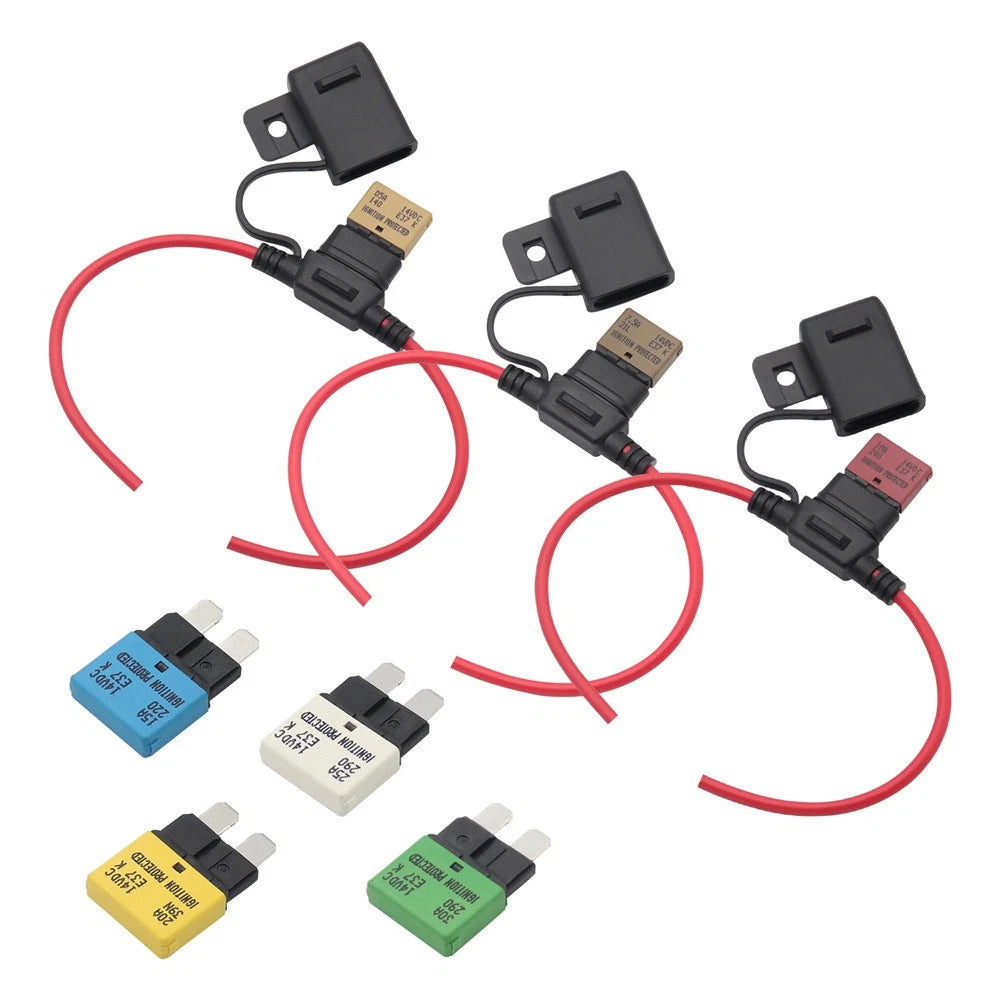 Auto Resettable Circuit Fuse Breakers w/ Fuse Holder Kit For Car/RV/Boat/Marine