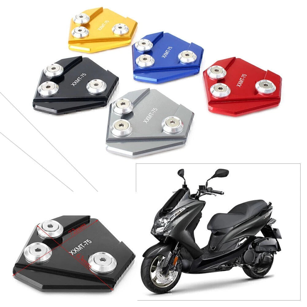 Foot Kickstand Side Stand Extension Plate Pad For YAMAHA SMAX 155 2013-2016 Red