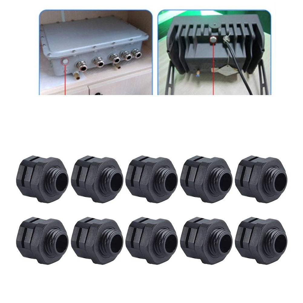 10X Plastic Vent Valves for Outdoor Security Lighting with Nuts
