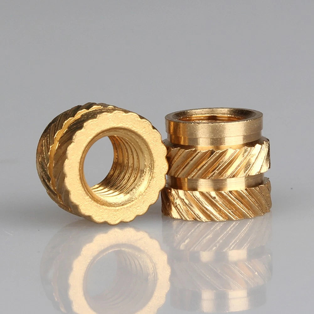 100PCS Threaded Insert Brass Nut for Solid Fixing