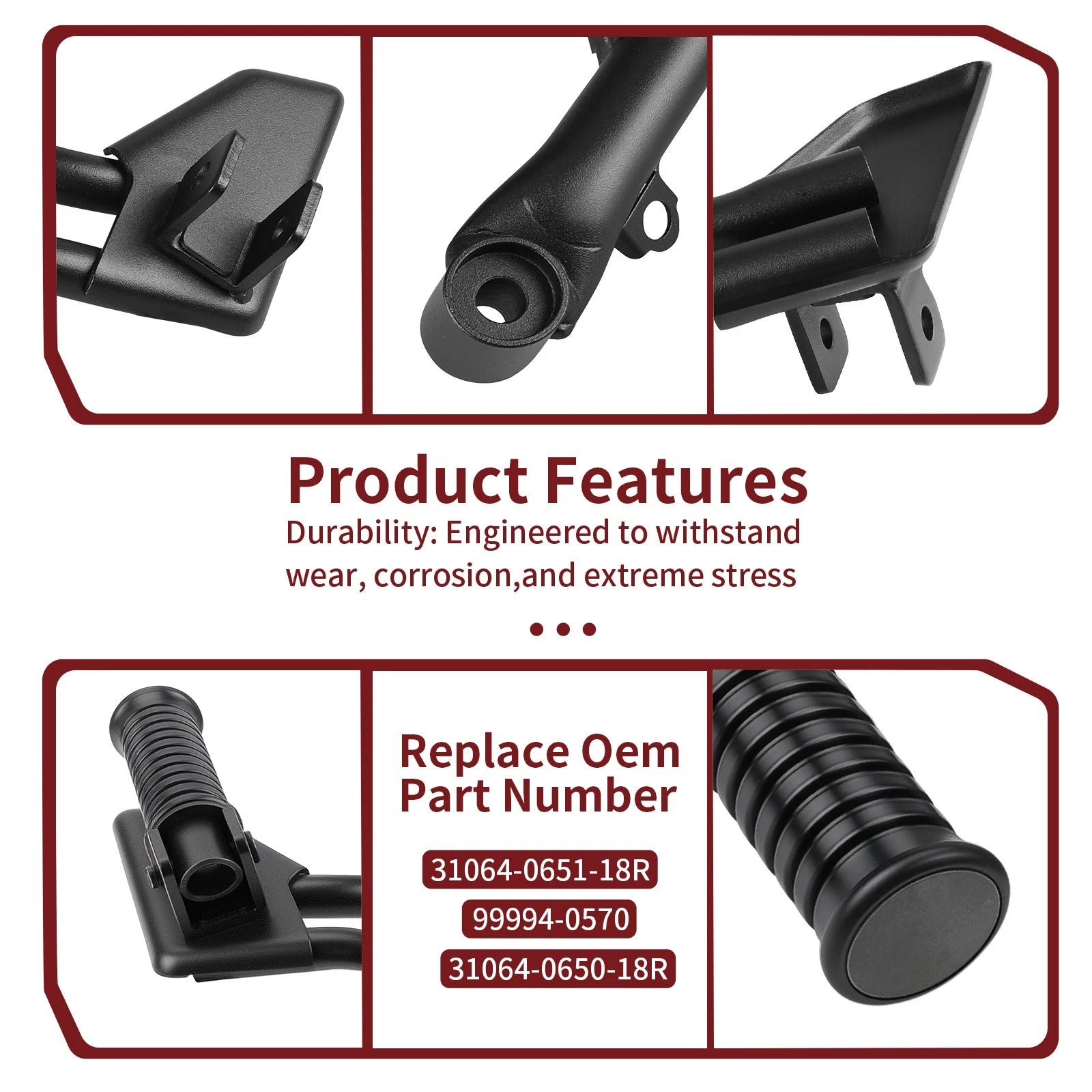 15-24 Passenger Footpegs for Kawasaki Vulcan S 650 (2015–2024) 31064-0650-18R 31064-0651-18R