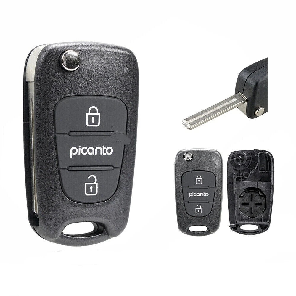 Key Fob Case Shell with Blank Blade for Kia Picanto (2011–2017)