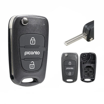 Key Fob Case Shell with Blank Blade for Kia Picanto (2011–2017)