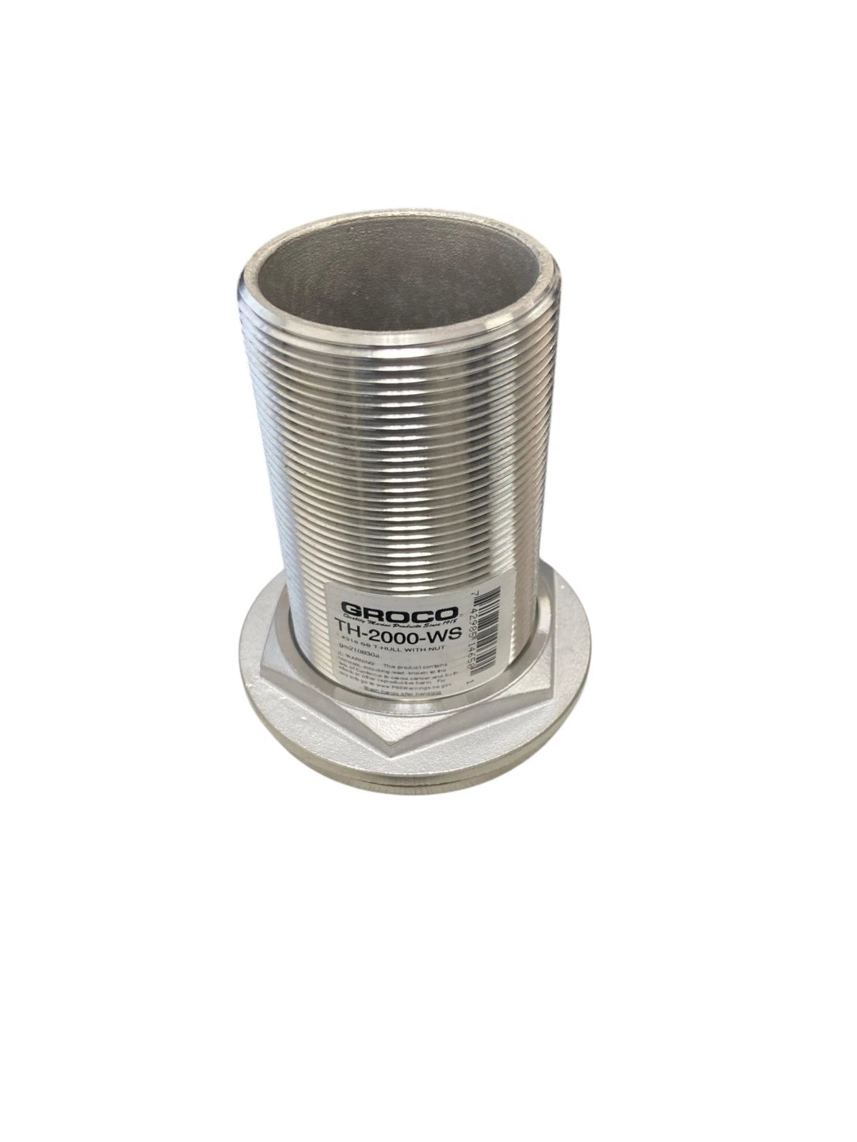 2" Groco TH-2000-WS Stainless Steel Thru-Hull Fitting with Nut