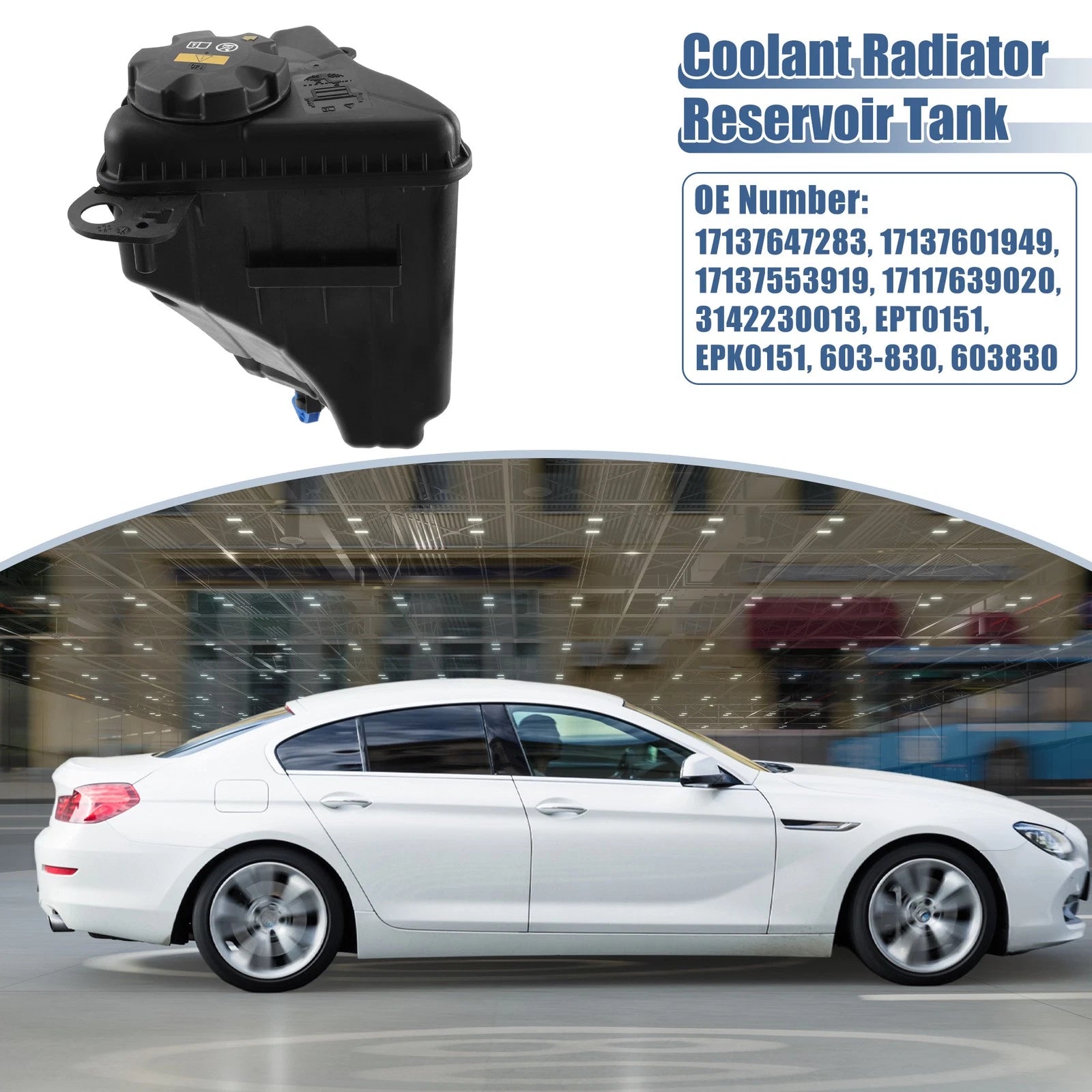 Coolant Radiator Reservoir Tank with Cap Sensor for BMW (2019–2019)