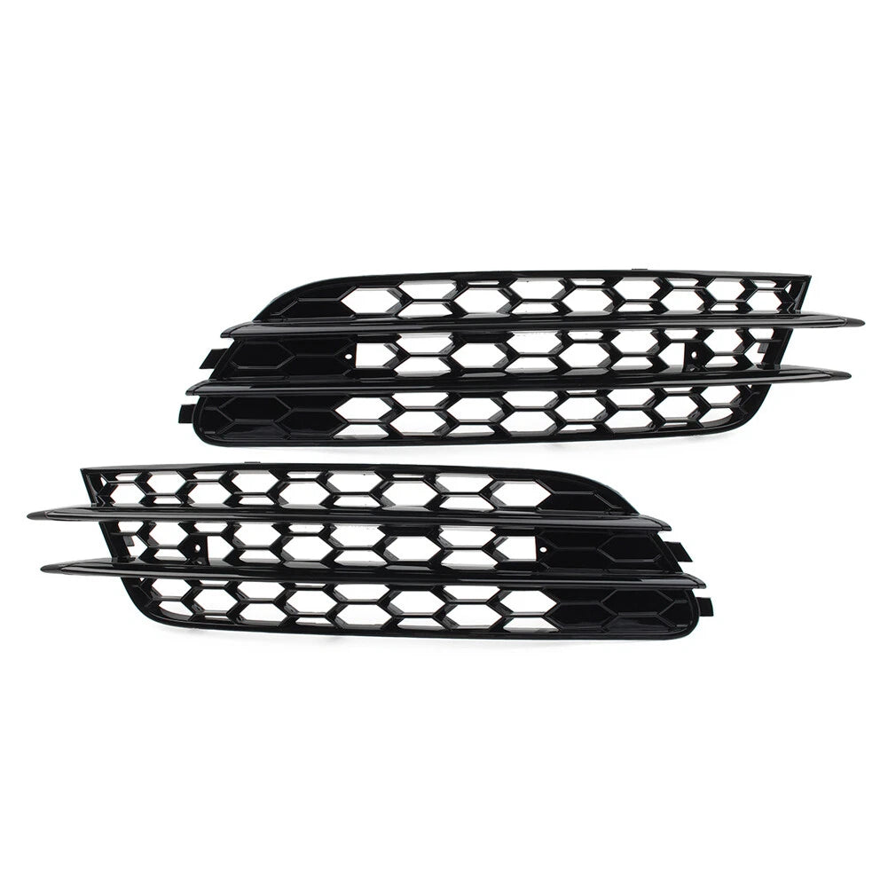 Black Honeycomb Front Bumper Fog Light Grille Cover for Audi A6 C7 (2012–2015)