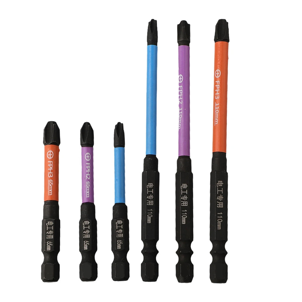 6x Screwdriver Bits PH1/PH2 for Electrician Tools