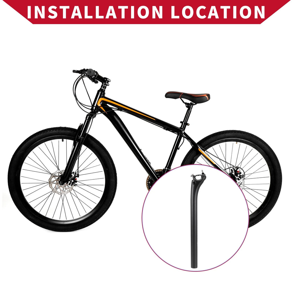 Bicycle Seat Post Replacement for 27.2 x 350mm 3K Matte Black Tube