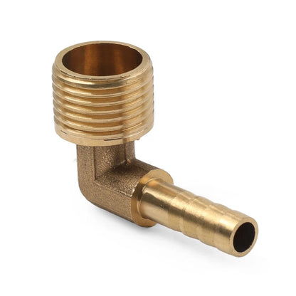 Brass Barb Hose Fitting 90 Degree Elbow 8mm x 1/2G Male Pipe