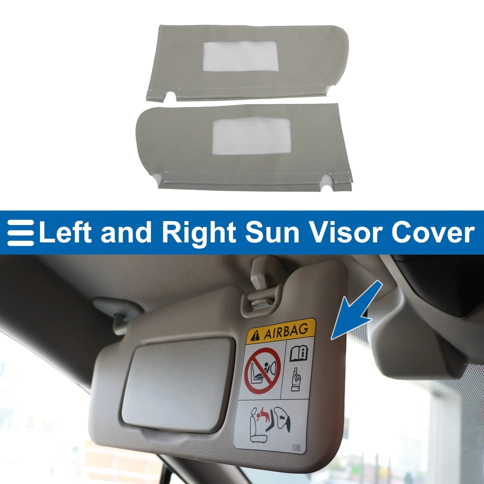 Sun Visor Covers Replacement for Chevy Tahoe 1995–1999 Left and Right Gray