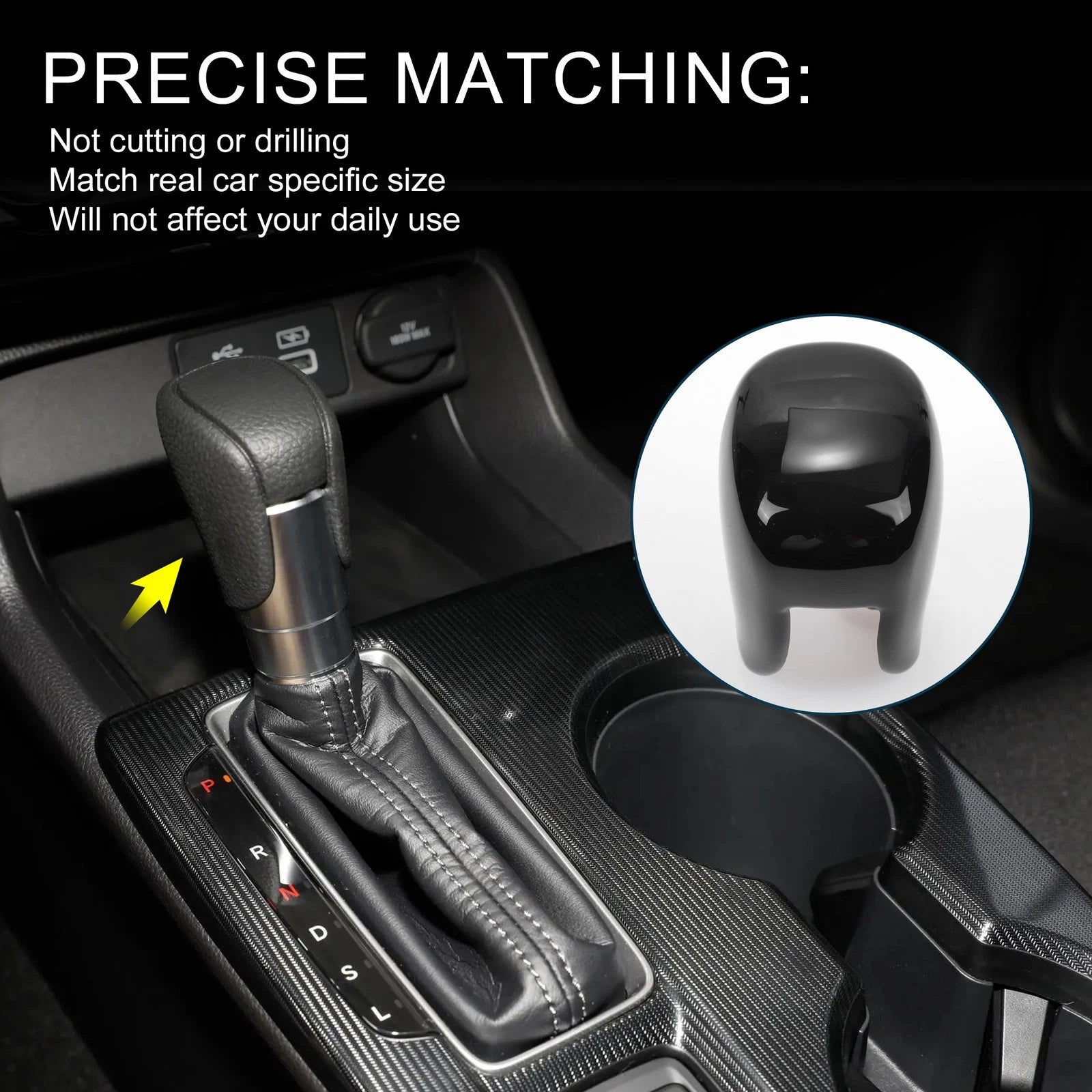 Gear Shift Knob Cover Replacement for Honda Civic (2022–2025) Black