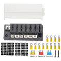 6-Way Compact Fuse Box Block Holder w/ Single Input & 6 Output For ATO ATC Fuses