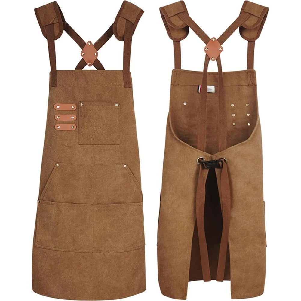 Heavy Duty Canvas Work Apron for Gardening and Carpentry