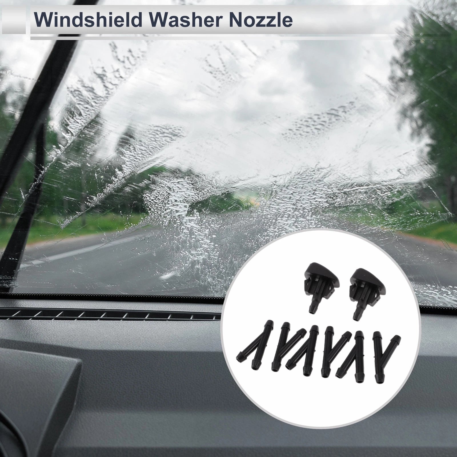 Windshield Washer Nozzle Set with 6 Hose Connectors for Mazda (2004–2021)