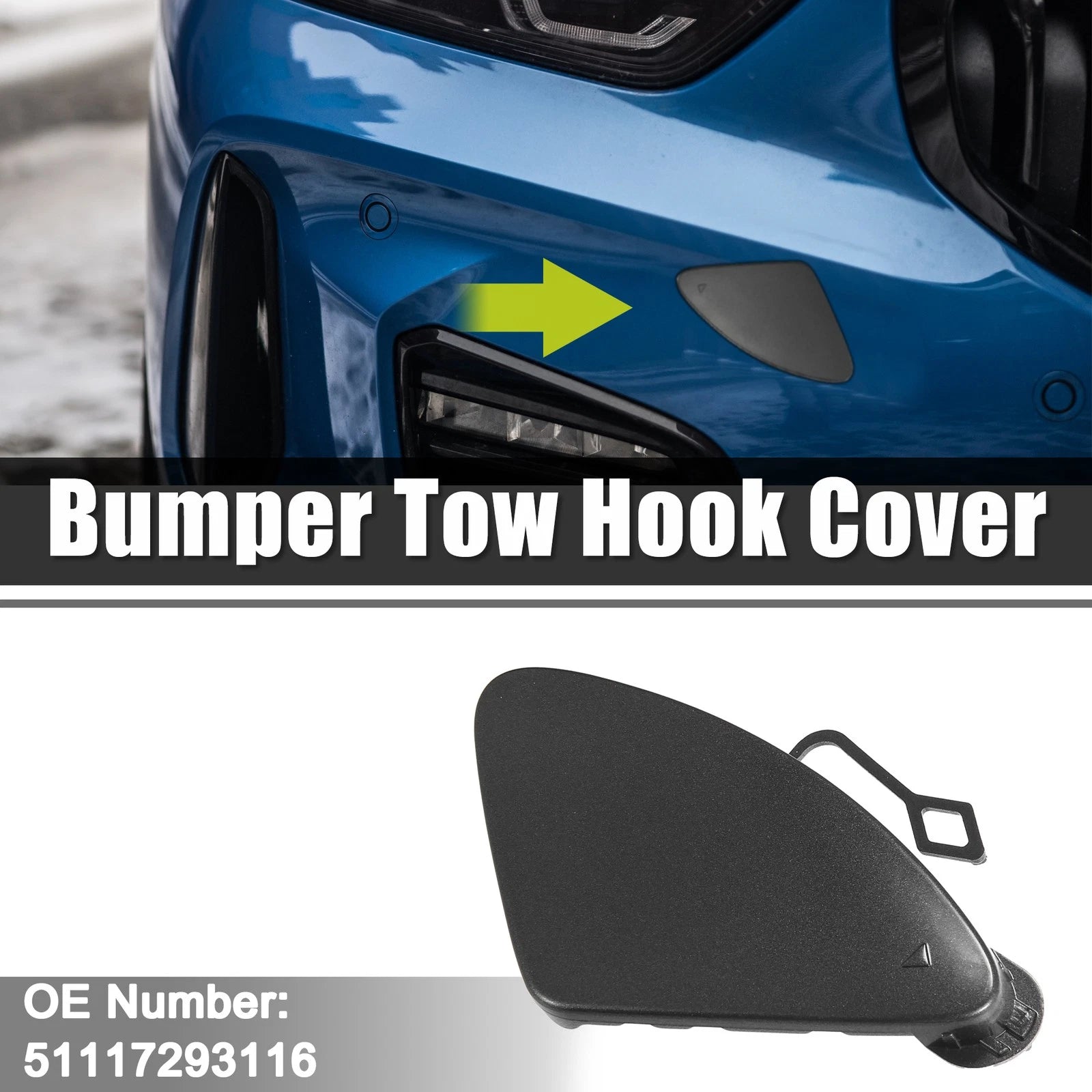 Front Right Tow Eye Hook Cover Cap Replacement for BMW 320i (2012–2015)