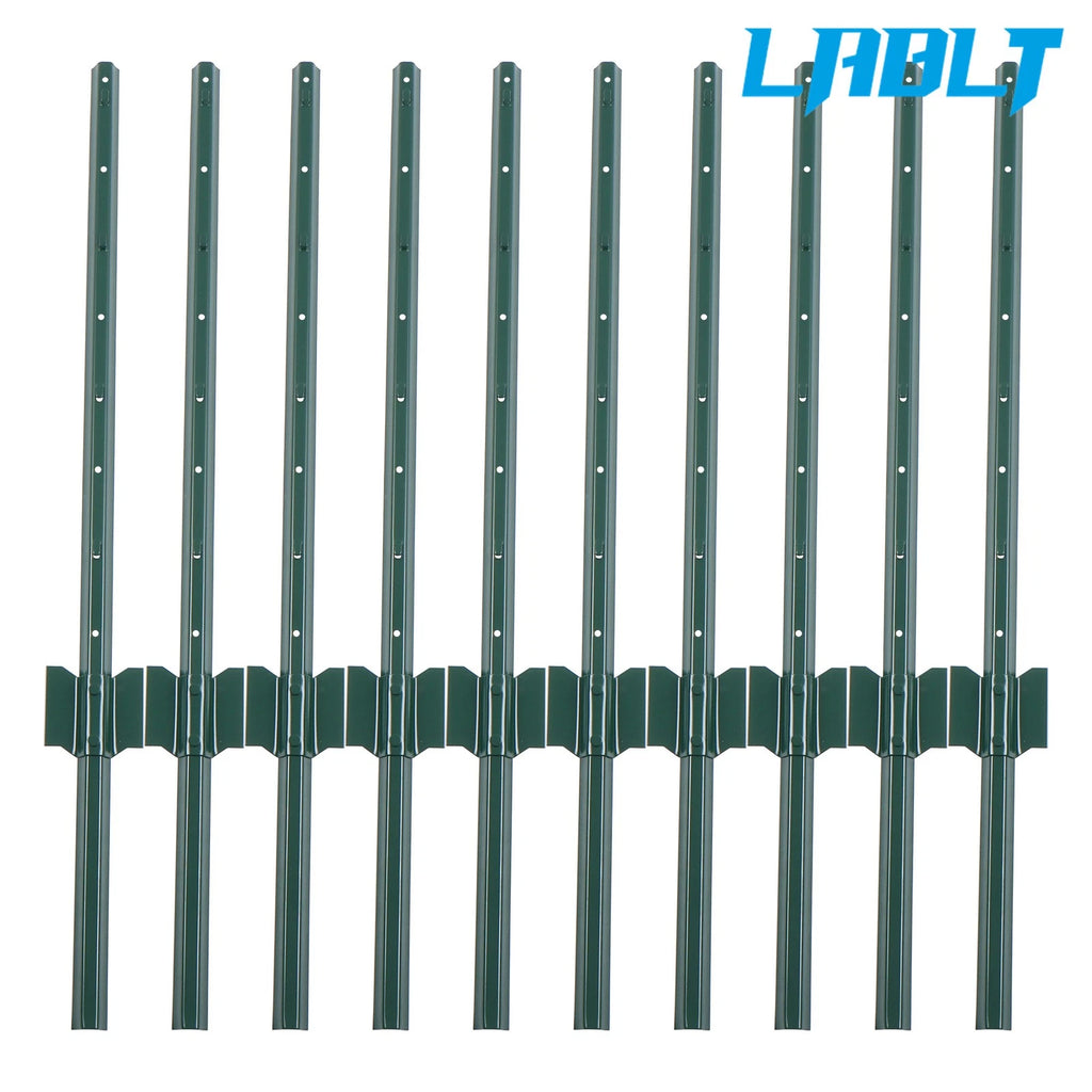 10Pc Heavy Duty Metal U Fence Posts for (No Dig)