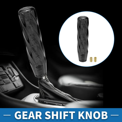Universal Shift Knob with 2 Adapters for All Vehicles (20cm) Acrylic Black