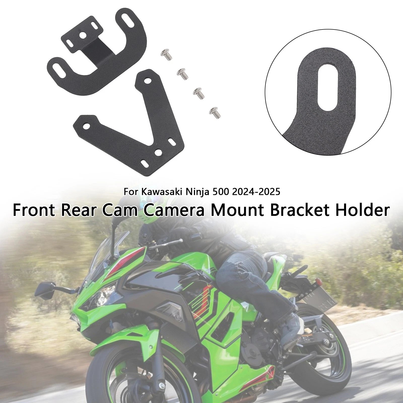 Cam Camera Mount Bracket Holder for Kawasaki Ninja 500 (2024–2025)