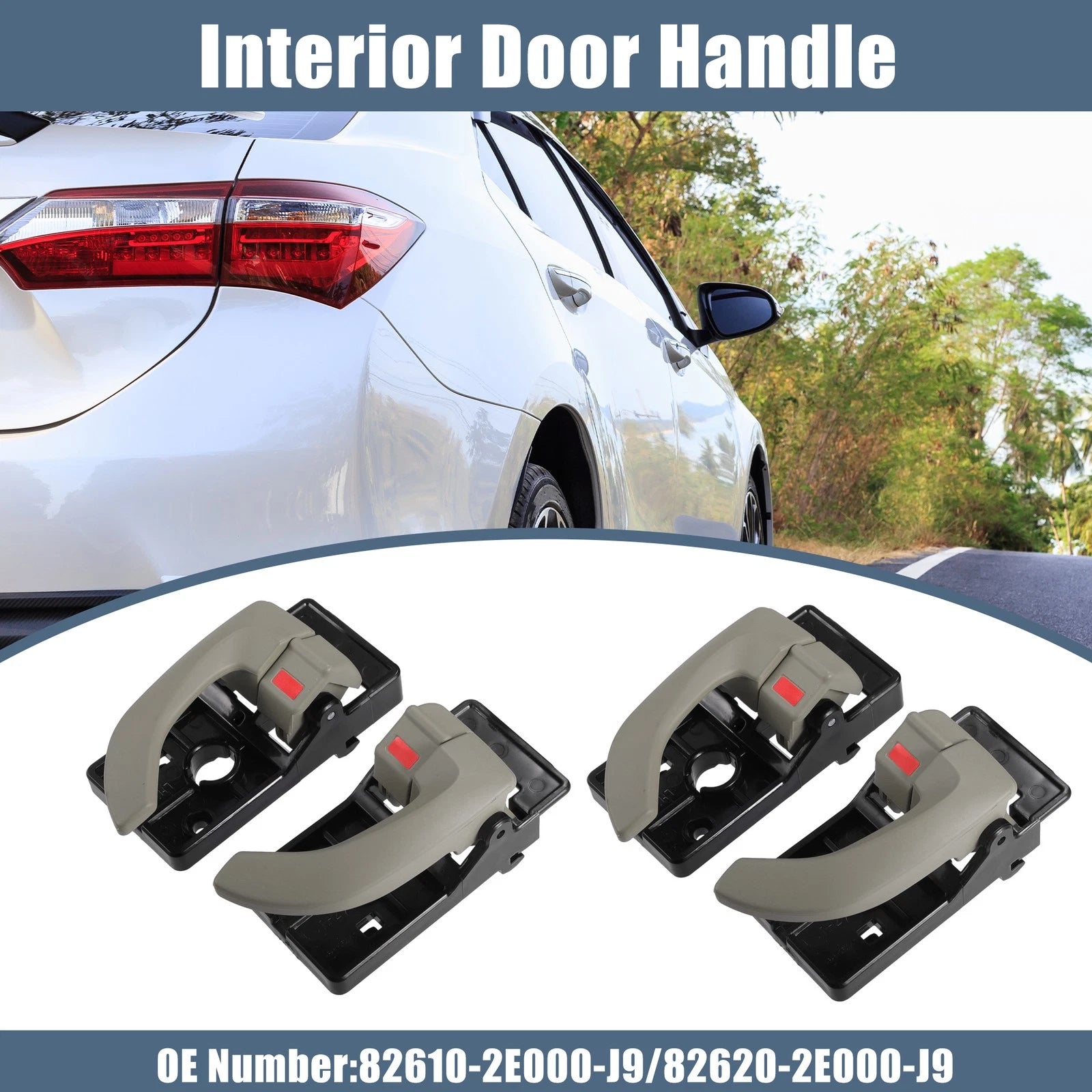 Interior Door Handle Pair Left Right Replacement for Hyundai Tucson (2005–2009)