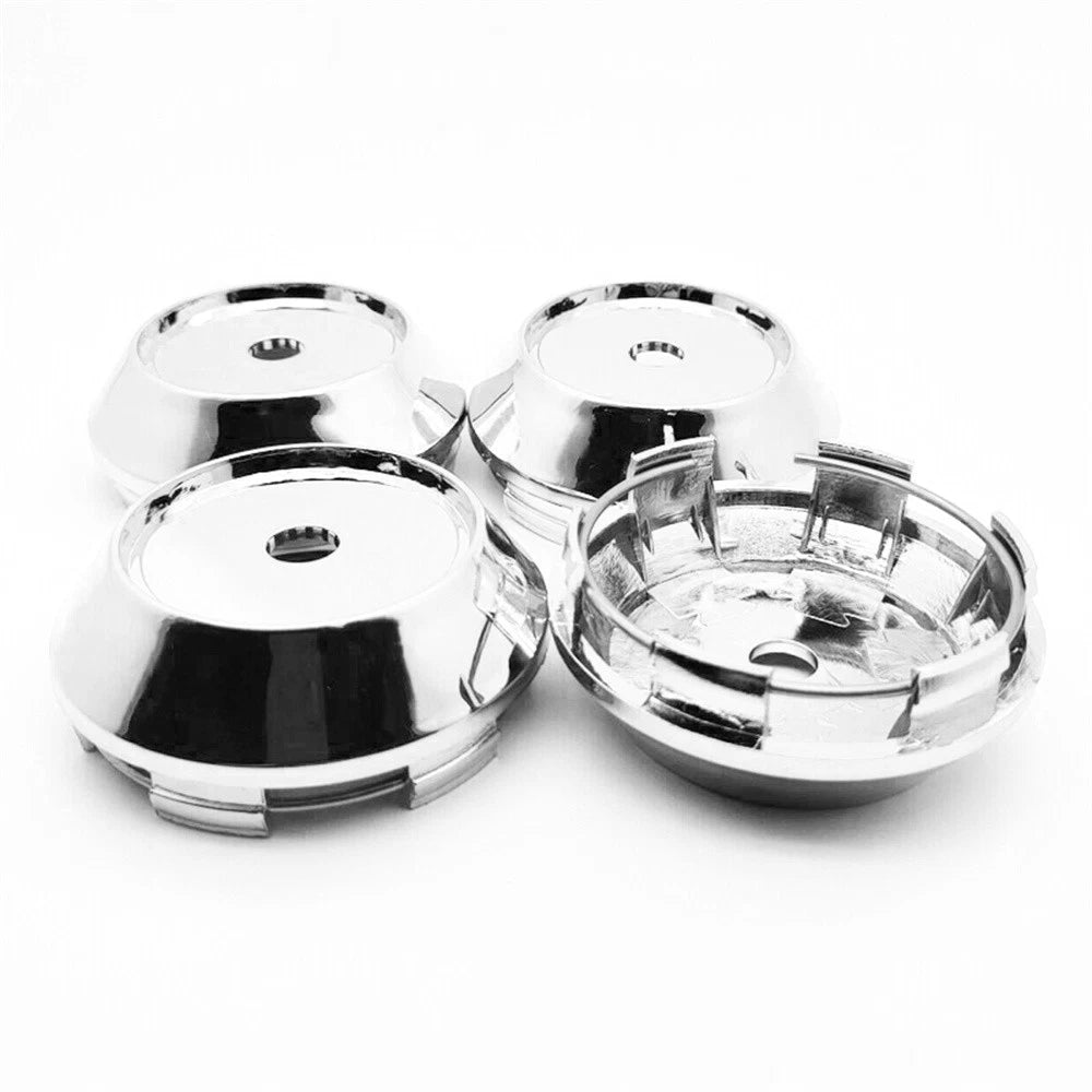 Set of 4 Chrome Wheel Center Covers for Universal Rims (68mm)