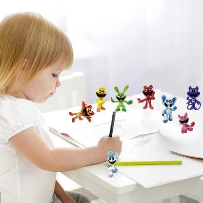 8pcs Smiling Mini Figures for Birthday Party Supplies