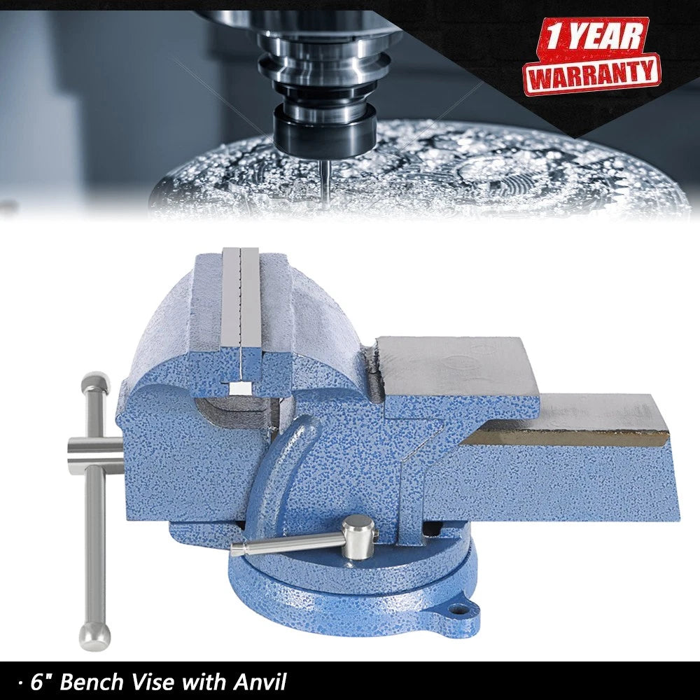 6" Mechanic Bench Vise Table Top Clamp Press Locking Swivel Base