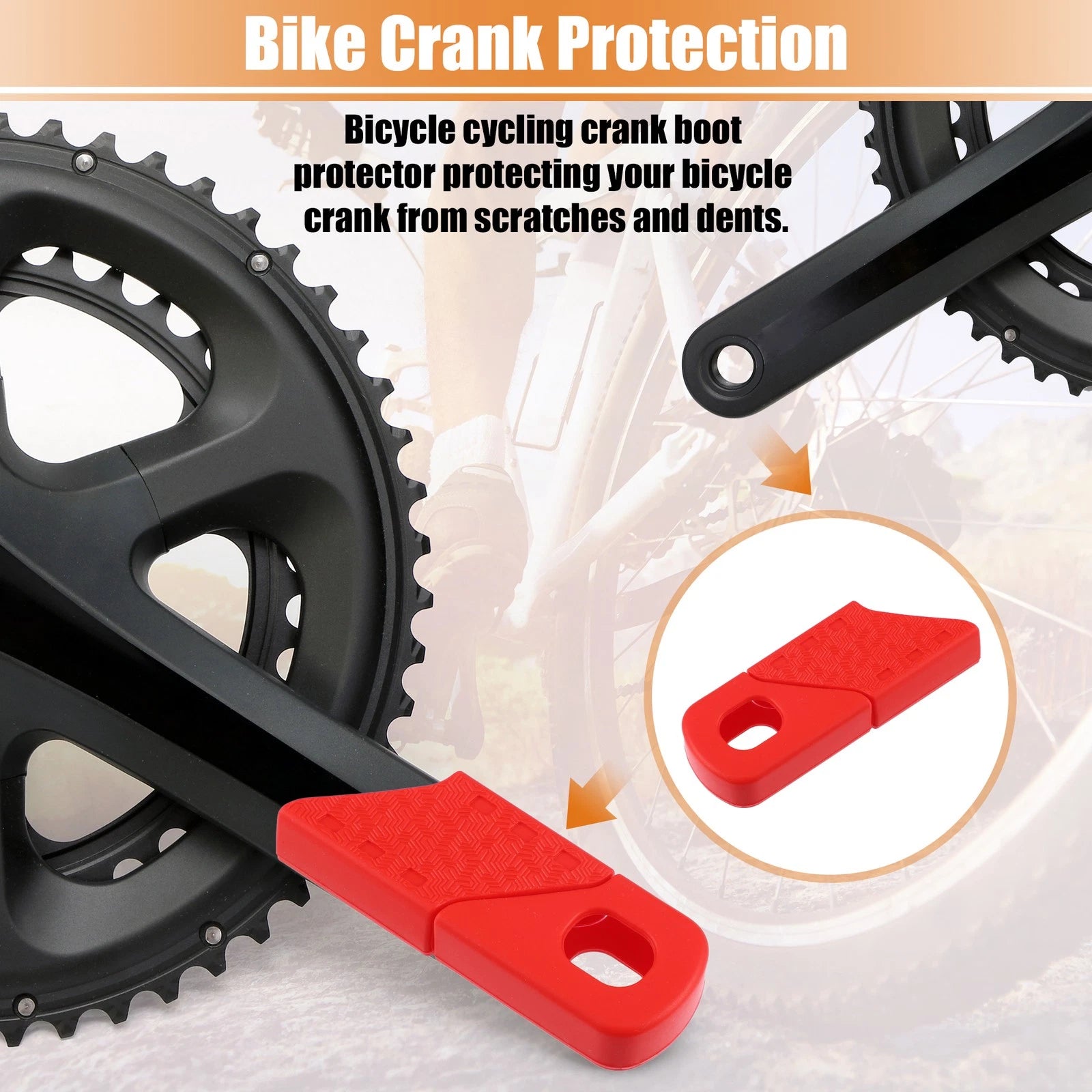 Crank Boot Protector Pair for Bicycle Cycling Bike Crank Arm Cover (Red)